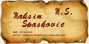 Maksim Spasković vizit kartica